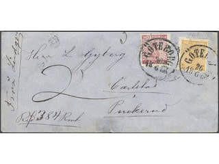 Sweden. Facit 12f2, 10d2 on cover, 24+50 öre on insured 2-fold cover sent from GÖTEBORG …