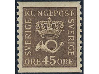 Sweden. Facit 160 ★★, 45 öre brown vertical perf 9¾ type I. Superb. SEK 2500