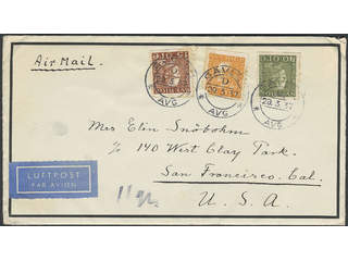 Sweden. Air mail cover Facit 177A, 184, 190 , 15+25+40 öre on air mail cover sent from …