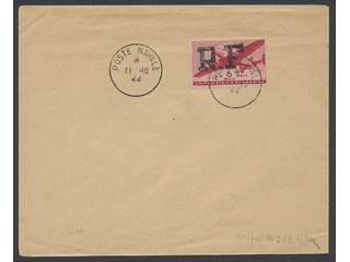 U.S.A. Military  R.F. overprint on 6c Airmail stamp (Sc C25) tied by POSTE NAVALE …
