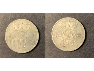 Nederländerna Willem I (1815-1840) 25 cents 1826, AU