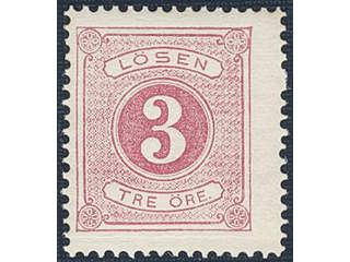 Sweden. Postage due Facit L2b ★★ , 3 öre violet-carmine, perf 14. Fresh copy. SEK 1700