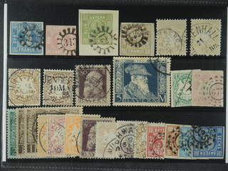 Germany Bavaria. Used 1849–1911. All different, e.g. Mi 2 I, 3, 5, 11, 24, 29, 58-59, 85 …