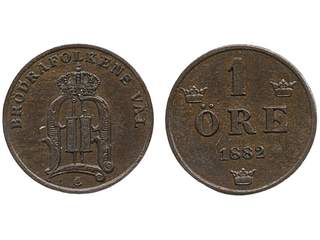 Coins, Sweden. Oskar II, MIS III.5, 1 öre 1882. 01.