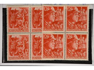 Germany Reich. Michel 909–10 ★★/★ , 1945 SA and SS SET (2). Blocks of four, in total 3 …