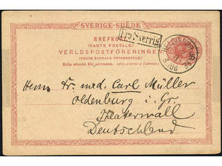Sweden. Facit bKe13. Cancellations, DENMARK. Danish circle cancellation HELSINGØR …
