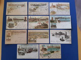 Sweden. Picture postcards, lot GRUSS AUS. M-COUNTY. Helsingborg. Eleven cards incl. nine …