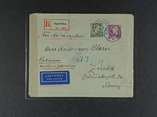 Sweden. Facit 350, 351A cover , 5+120 öre on censored registered air mail cover with …