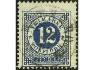Sweden. Facit 32d used , 12 öre dark blue clean distinct print. EXCELLENT cancellation …