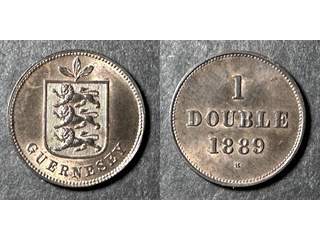Guernsey 1 double 1889 H, UNC