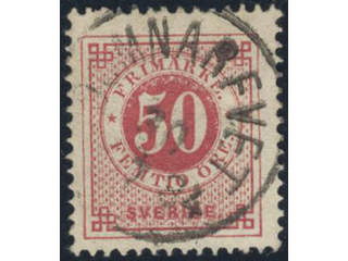Sweden, Sverige, Sverige, Sverige. Facit 36f used, 50 öre rose-red. Superb cancellation …