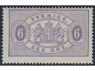 Sweden. Official Facit Tj4a ★, 6 öre reddish violet, perf 14. Opinion (shade) by O.P. …