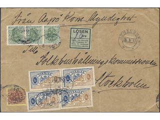 Sweden. Official Facit Tj24B, 39, 44 , 3x5 öre + 4x1+5 kr as postage due for many mail …