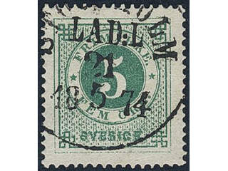 Sweden, Sverige, Sverige, Sverige. Facit 19c used, 5 öre emerald green. Superb …