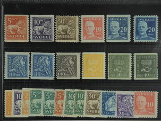 Sweden. ★ 1920-36. Small coilstamps. All different, e.g. F 141, 145E, 148C, 149A, …