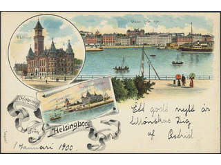 Sweden. Postcard Facit 52 , Gruss Aus. Helsingborg,"Helsning från", used card sent …