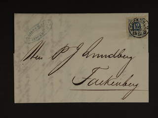 Sweden. Facit 21 cover , 12 öre on superb/EXCELLENT cover sent from STOCKHOLM 23.12.1872.