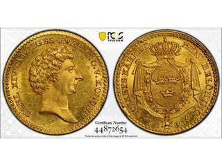 Sverige Karl XIV Johan (1818-1844) 1 dukat 1830, 01/0 PCGS MS63