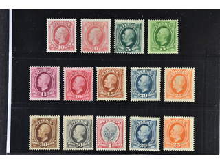 Sweden. Facit 39, 45, 52–60, 66–67 ★, Oscar II cpl SET (13) incl. letter press (F39 …