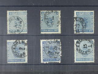 Sweden. Facit 2 used , 4 skill blue, six used copies in partly different shades. One …