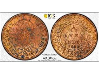 Indien  Queen Victoria (1837-1901) 1/12 anna 1895 (C), AU/UNC, PCGS MS62 BN