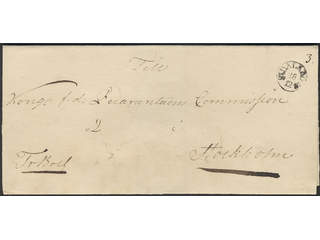 Sweden. B county. DALARÖ 28.12.1837, arc postmark. Type 2 on 2-fold cover sent to …