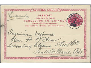 Sweden. Postal stationery, Single postcard, Facit bKe13, Postcard 10 öre sent from …