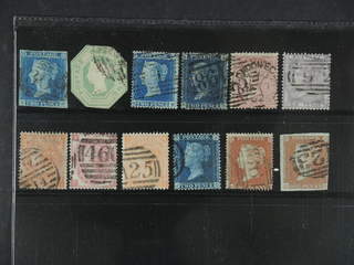 Britain. Used 1841-1865. All different, e.g. Mi 4A, 7(8 corners), 9A, 11B, 13z, 14, 19, …