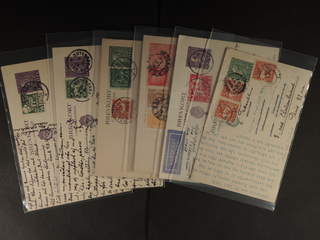 Sweden. Collection covers Oscar II–coil stamps. Ten postcards sent to France, all with …
