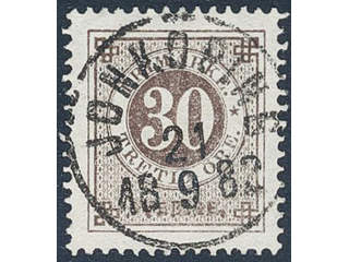 Sweden. Facit 35d used , 30 öre dark brown. EXCELLENT cancellation JÖNKÖPING 21.9.1882.