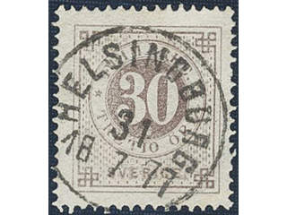 Sweden. Facit 25i used, 30 öre greyish brown, light framing. EXCELLENT cancellation …