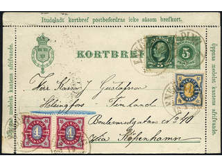 Sweden. Postal stationery, Letter card, Facit kB3, 52, 62, 64, 5 öre with edges (partly …