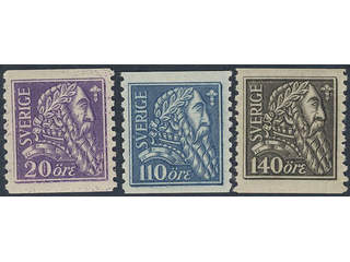 Sweden. Facit 153–55 ★★, 1921 Gustaf Vasa SET (3). SEK 2650