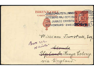 Sweden. Postal stationery, Single postcard, Facit bKe29, Postcard 20/25 öre sent from …