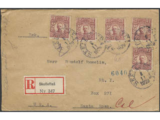 Sweden. Facit 83 cover, 5×12 öre as unusual combination on registered cover sent from …