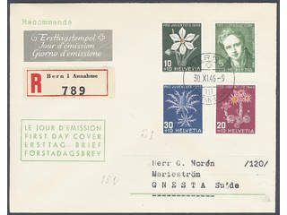 Switzerland. FDC Michel 475–78 , 1946 Pro Juventute. Addressed FDC with traces of …
