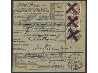 Sweden. Facit 53, 82 on cover, 8+2×10 öre on remboursement money order sent from …