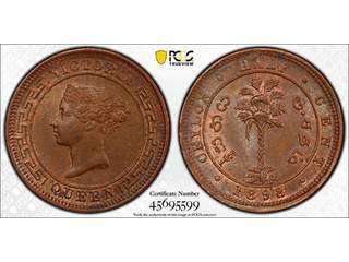 Ceylon Queen Victoria (1837-1901) 1/2 cent 1898, AU/UNC, PCGS MS64BN