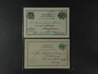 Sweden. Postal stationery, double postcard Facit bKe8 , Reply card 5+5 öre, two copies …