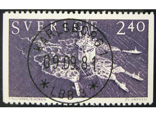 Sweden. Facit 1180 used , 1981 Sweden in the World 2.40 Kr ultramarine. EXCELLENT …