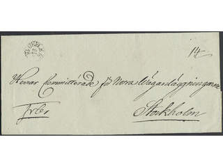 Sweden. X county. GEFLE 12.8.1834, arc postmark. Type 3 on cover sent to Stockholm. …