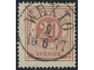 Sweden, Sverige, Sverige, Sverige. Facit 23a used, 20/20 öre brick-red on pale orange. …