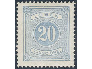 Sweden. Postage due Facit L6c ★ , 20 öre greyish blue, perf 14. SEK 650