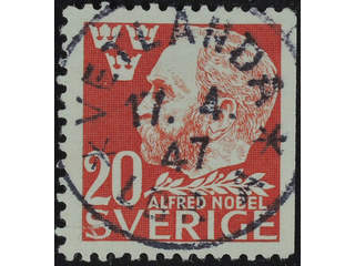 Sweden. Facit 372B used , 1946 Alfred Nobel 20 öre red. EXCELLENT cancellation VETLANDA …