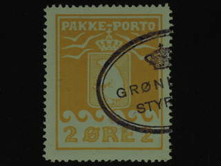 Denmark Greenland. Facit P5 II used , 2 øre yellow. Good centering. Part of oval …