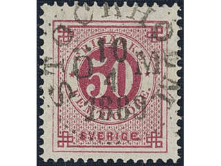 Sweden. Facit 48c used, 50 öre violet-carmine. Superb cancellation STOCKHOLM Ö M …