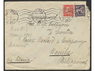 Sweden. Facit 146A, 177A on cover, 10+15 öre on nice cover sent from MALMÖ 1 31.8.31 to …