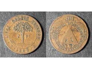 Honduras 2 pesos 1862, VF-XF
