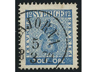 Sweden. Facit 9d3, O county. MAJORNA 5.3.1872, circle cancellation. Postal: 600:-