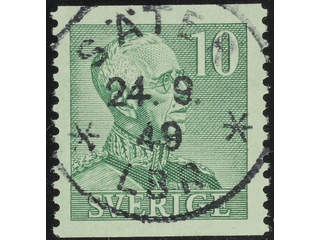 Sweden. Facit 274A used , 1948 Gustaf V large numerals 10 öre green. EXCELLENT …